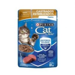 Alimento Húmedo Gatos Adultos Esterilizados Carne Cat Chow x 85 g