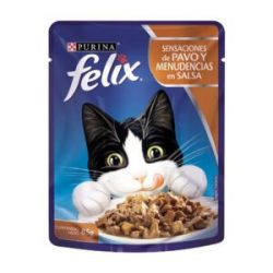 Alimento Húmedo Gatos Sensaciones de Pavo y Menudencias Felix x 85 g