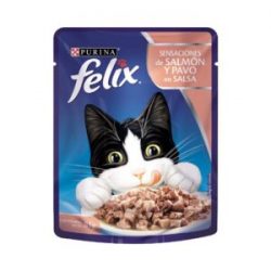 Alimento Húmedo Gatos Sensaciones de Salmón y Pavo Felix x 85 g