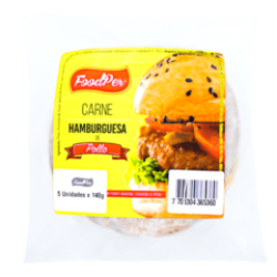 Carne Hamburguesa de Pollo Foodper x 5 Und x 140 g