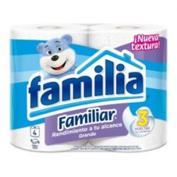 Papel Higienico Familia Familiar x 4 Rollos Doble Hoja
