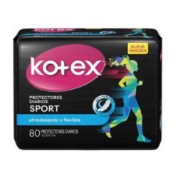 Protectores Diarios Kotex Sport Ultradelgado y Flexible x 80 Und